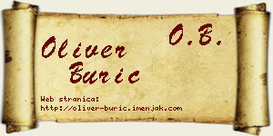 Oliver Burić vizit kartica